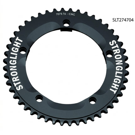 CHAINRING - TRACK "STRONGLIGHT", 49T, 7075 CNC Black - 144mm BCD, 5 Hole for TRACK 1/2" x 1/8" Spd