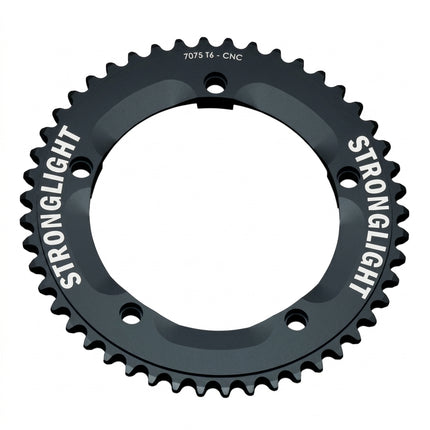 CHAINRING - TRACK "STRONGLIGHT", 50T, 7075 CNC Black - 144mm BCD, 5 Hole for TRACK 1/2" x 1/8" Spd