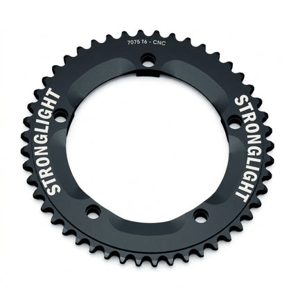 CHAINRING - TRACK "STRONGLIGHT", 52T, 7075 CNC Black - 144mm BCD, 5 Hole for TRACK 1/2" x 1/8" Spd