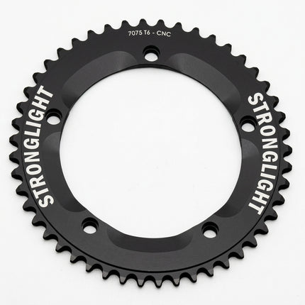CHAINRING - TRACK "STRONGLIGHT", 47T, 7075 CNC Black - 144mm BCD, 5 Hole for TRACK 1/2" x 1/8" Spd