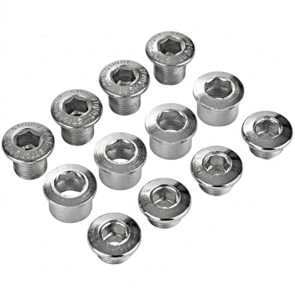 Stronglight Chainring Bolt Kits, MTB SCREW FOR TRIPLE (4 ARMS) STEEL & STAINLESS SILVER