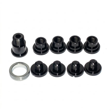Stronglight Chainring Bolt Kits, CAMPAGNOLO SCREW FOR DOUBLE (5 arms) - B & C TYPES ALLOY BLACK