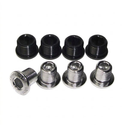 Stronglight Chainring Bolt Kits, MTB SCREW FOR SRAM XO XX X7 X9 (4 ARMS)STEEL & ALLOY, SILVER (7.85 OD x 10.24mm) / BLACK (9.95 OD x 8.65mm)