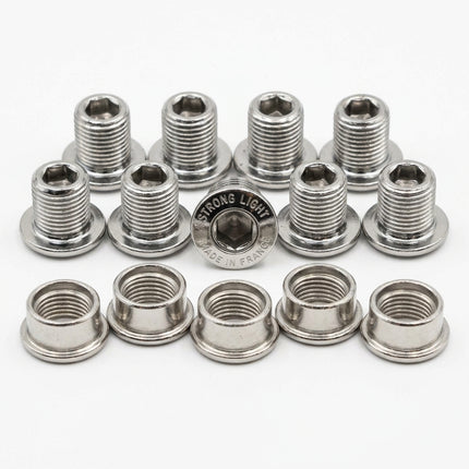 Chainring Bolt Kits, SHIMANO MTB SCREW FOR STRONGLIGHT RINGS COMP. XT M785 (4 ARMS) STEEL SILVER