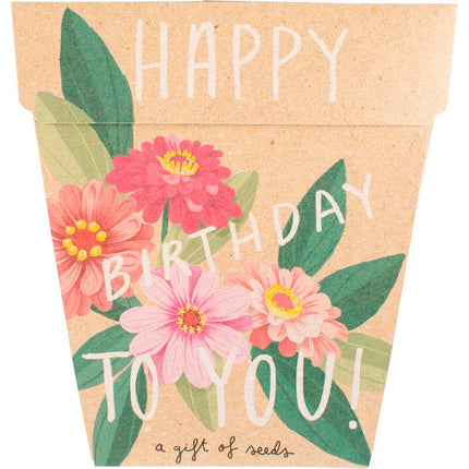 Sow 'n Sow - Gift of Seeds Happy Birthday Zinnia