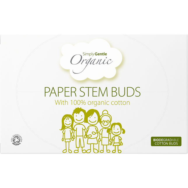 SIMPLY GENTLE ORGANIC Paper Stem Buds 200pk
