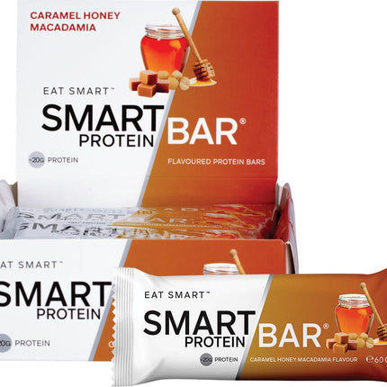 SMART PROTEIN BAR Caramel Honey Macadamia Flavour Protein Bar 12x60g