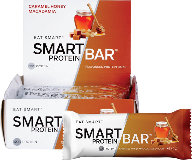 SMART PROTEIN BAR Caramel Honey Macadamia Flavour Protein Bar 12x60g