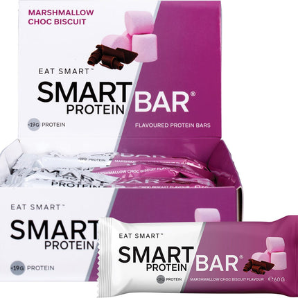 SMART PROTEIN BAR Marshmallow Choc Biscuit Flavour Protein Bar 12x60g
