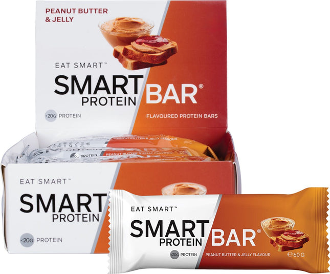 SMART PROTEIN BAR Peanut Butter & Jelly Flavour Protein Bar 12x60g