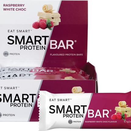 SMART PROTEIN BAR Raspberry White Chocolate Flavour Protein Bar 12x60g