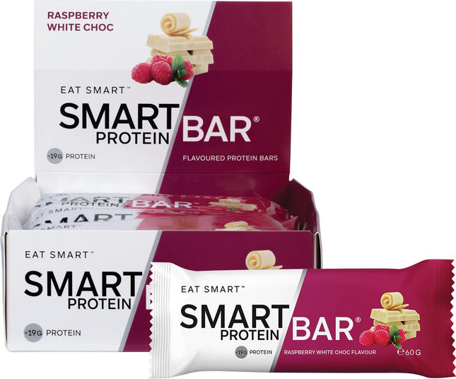 SMART PROTEIN BAR Raspberry White Chocolate Flavour Protein Bar 12x60g