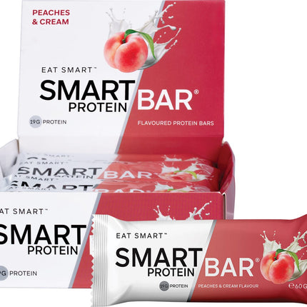 SMART PROTEIN BAR Peaches & Cream Flavour Protein Bar 12x60g