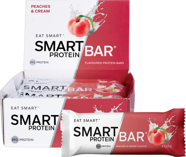 SMART PROTEIN BAR Peaches & Cream Flavour Protein Bar 12x60g