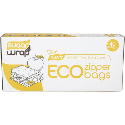 SUGARWRAP Eco Zipper Bags Made with Sugarcane Small 40pk | Body & Skin Oil
