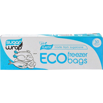 SUGARWRAP Eco Freezer Bags Made from Sugarcane Large 50pk | Bath & Body