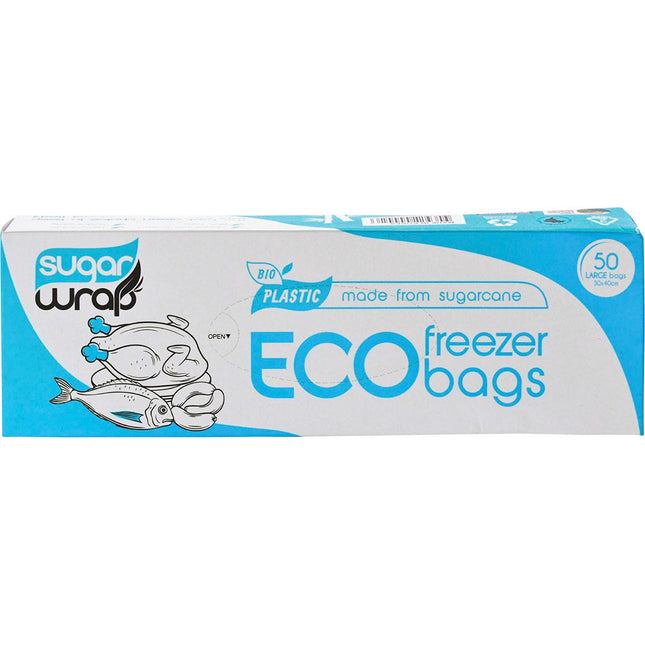 SUGARWRAP Eco Freezer Bags Made from Sugarcane Large 50pk | Bath & Body