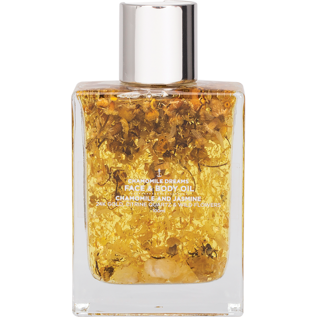 Summer Salt Body Face & Body Oil 24K Gold Chamomile Citrine Quartz 100ml