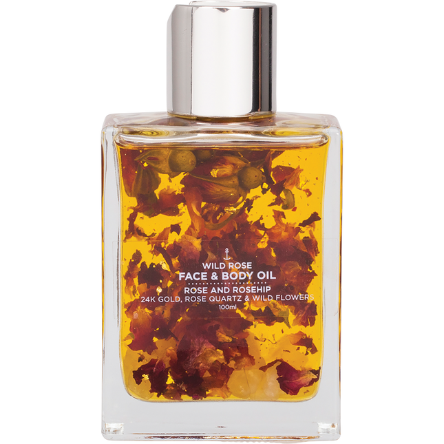 Summer Salt Body Face & Body Oil 24K Gold Wild Rose Rose Quartz 100ml