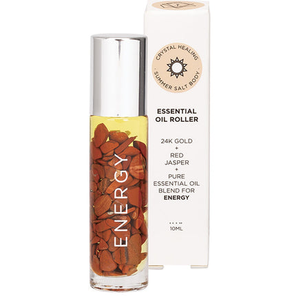 SUMMER SALT BODY Essential Oil Roller 24K Gold Energy Red Jasper 10ml | Body & Skin Oil