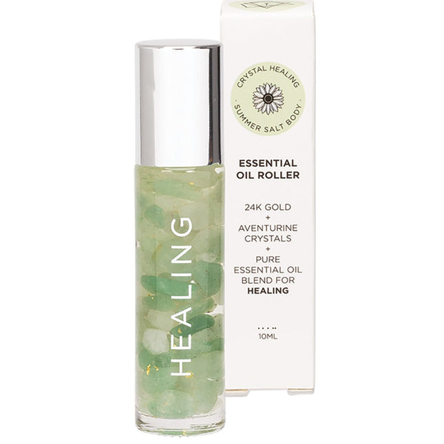 SUMMER SALT BODY Essential Oil Roller 24K Gold Healing Aventurine 10ml | Body & Skin Oil