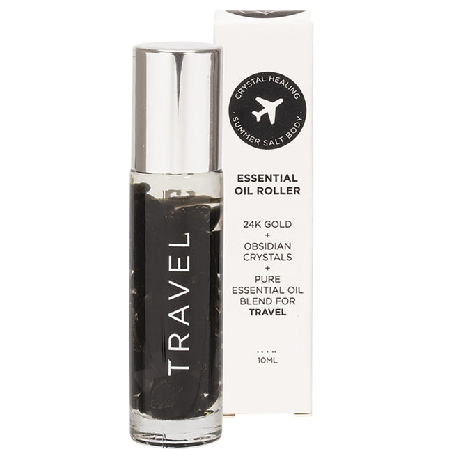 SUMMER SALT BODY Essential Oil Roller 24K Gold Travel Obsidian 10ml | Body & Skin Oil
