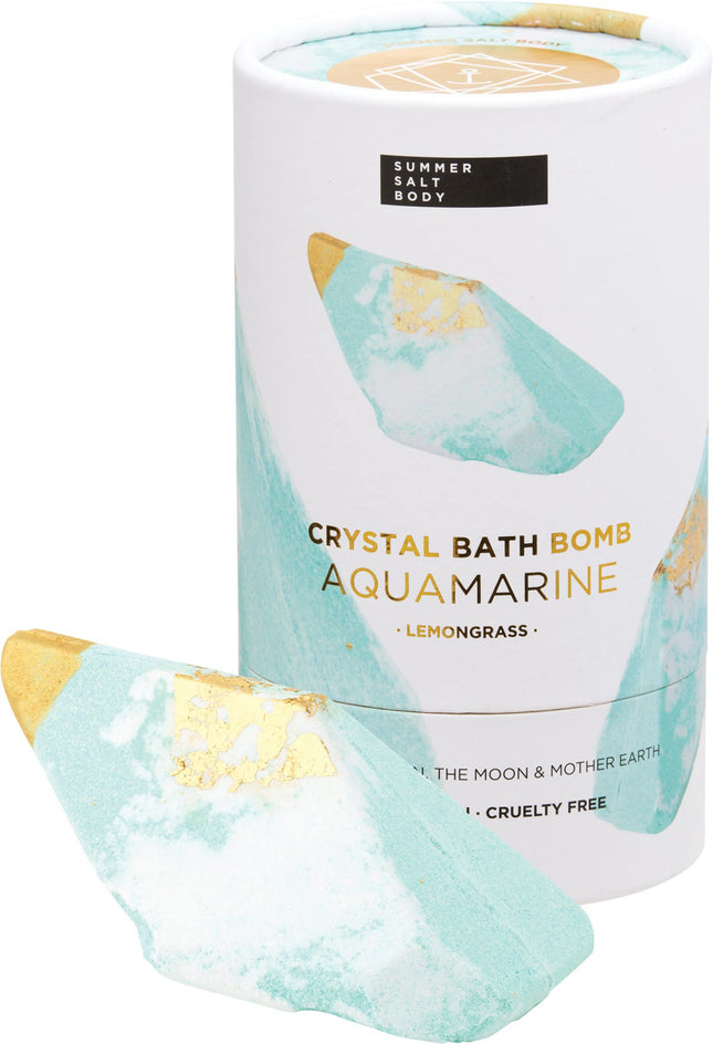 Summer Salt Body - Crystal Bath Bomb Aquamarine Lemongrass - 110g