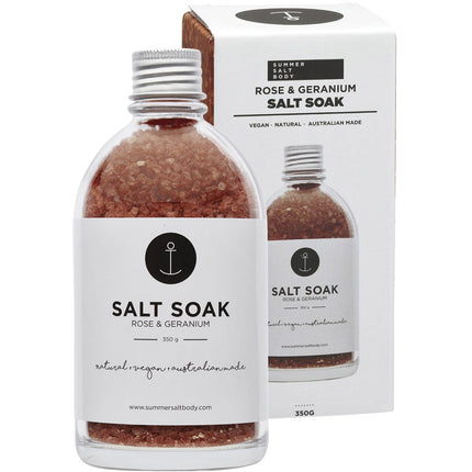 SUMMER SALT BODY Salt Soak Rose & Geranium 350g | Cooking Salt