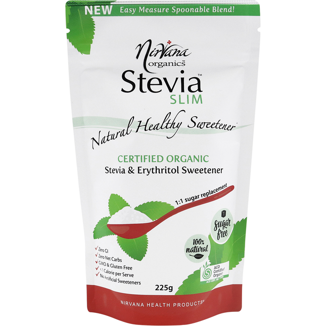 Nirvana Organics Stevia & Erythritol Sweetener Stevia Slim Spoonable 225g