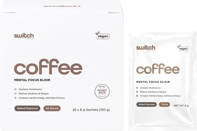 Switch Nutrition - Coffee Mental Focus Elixir Naked Espresso - 25pk