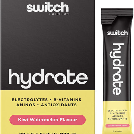 Switch Nutrition - Hydrate Electrolytes No Added Sugar Kiwi Watermelon - 20x6g