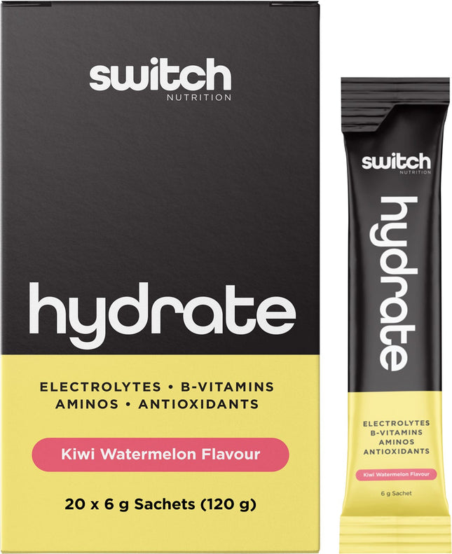 Switch Nutrition - Hydrate Electrolytes No Added Sugar Kiwi Watermelon - 20x6g