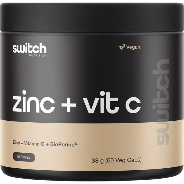 Switch Nutrition - Zinc + Vitamin C - 60 Caps