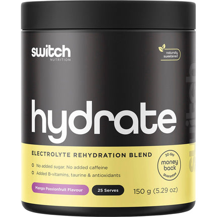 Switch Nutrition - Hydrate Electrolytes No Added Sugar Mango Passionfruit - 150g