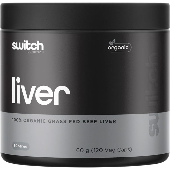 Switch Nutrition - Beef Liver 100% Organic Grass Fed - 120 Caps
