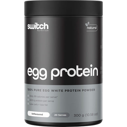 SWITCH NUTRITION Egg White Protein Powder Unflavoured 300g | Body & Skin Oil