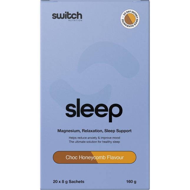 Switch Nutrition Sleep Magnesium Sachets Choc Honeycomb 20 x 8g