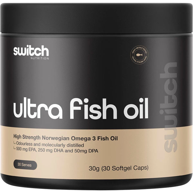 Switch Nutrition - Ultra Fish Oil High Strength Norwegian Omega 3 - 30 Caps