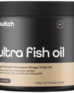 SWITCH NUTRITION Ultra Fish Oil High Strength Norwegian Omega 3 120 Caps | Omega Supplement