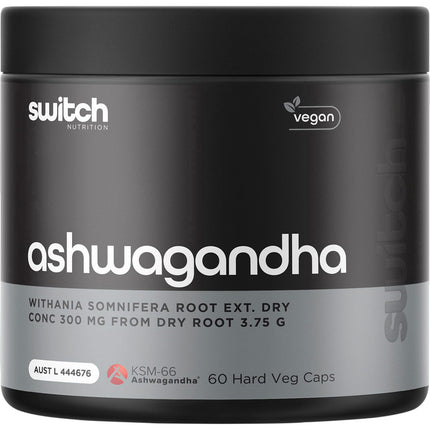 SWITCH NUTRITION Ashwagandha 60 Caps | Protein Powder