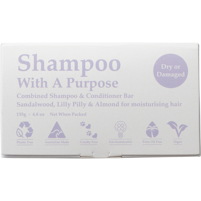 Shampoo With A Purpose Dry or Damaged Hair Shampoo & Conditioner Bar 135g