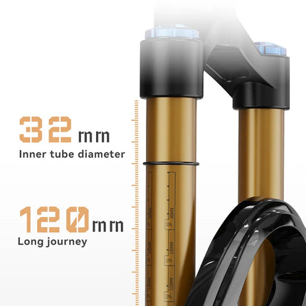 TANKE MTB Bike Fork  120mm Travel, Rebound Adjustable, Quick Release
