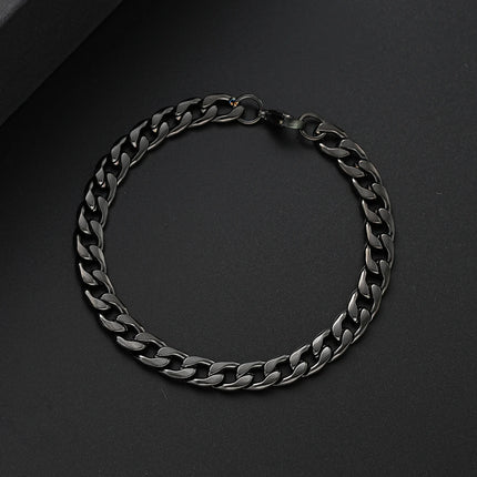 Stainless Steel Jewelry Set - Retro Bracelet, Necklace & Ring