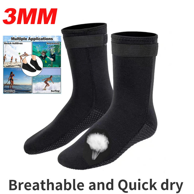 5mm Diving Socks, Neoprene Water Socks, Anti-Slip Beach Booties, Swim, Sand Proof