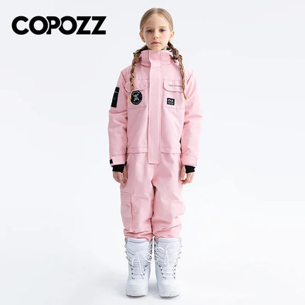 COPOZZ Children Snowsuit Kids Ski Suits One Piece Jumpsuits Overalls Outdoor Sports Snowboarding Snow Suit For Boys And Girls