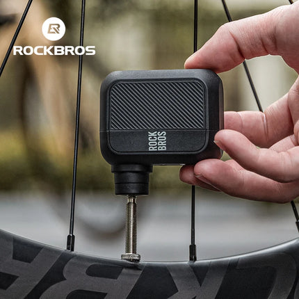 ROCKBROS Mini Electric Bicycle Pump 100PSI Type-C Rechargeable Air Inflator for MTB & Road Bikes