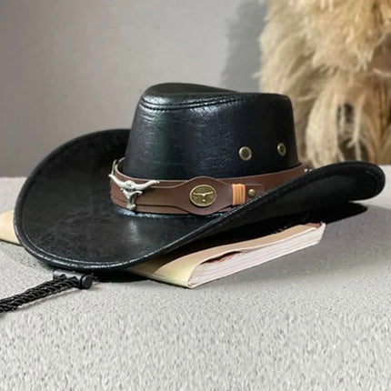 Fashion Cow Head Decor Cowboy Hat