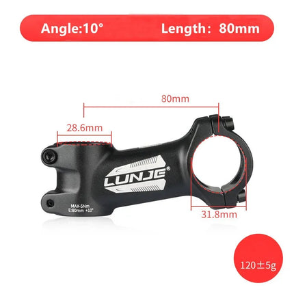 Ultralight 17° Aluminum Bike Stem  MTB & Road Bicycle 31.8mm