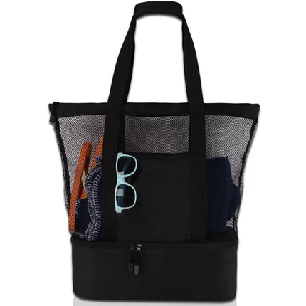 Heat Preservation Mesh Picnic Tote Bag for Women, Waterproof, Double-layer, High Capacity