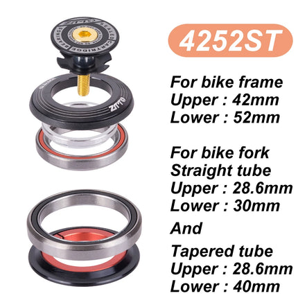 ZTTO MTB Road Bicycle Headset CNC 1 1/8"-1 1/2" Tapered 28.6 Fork Bearing